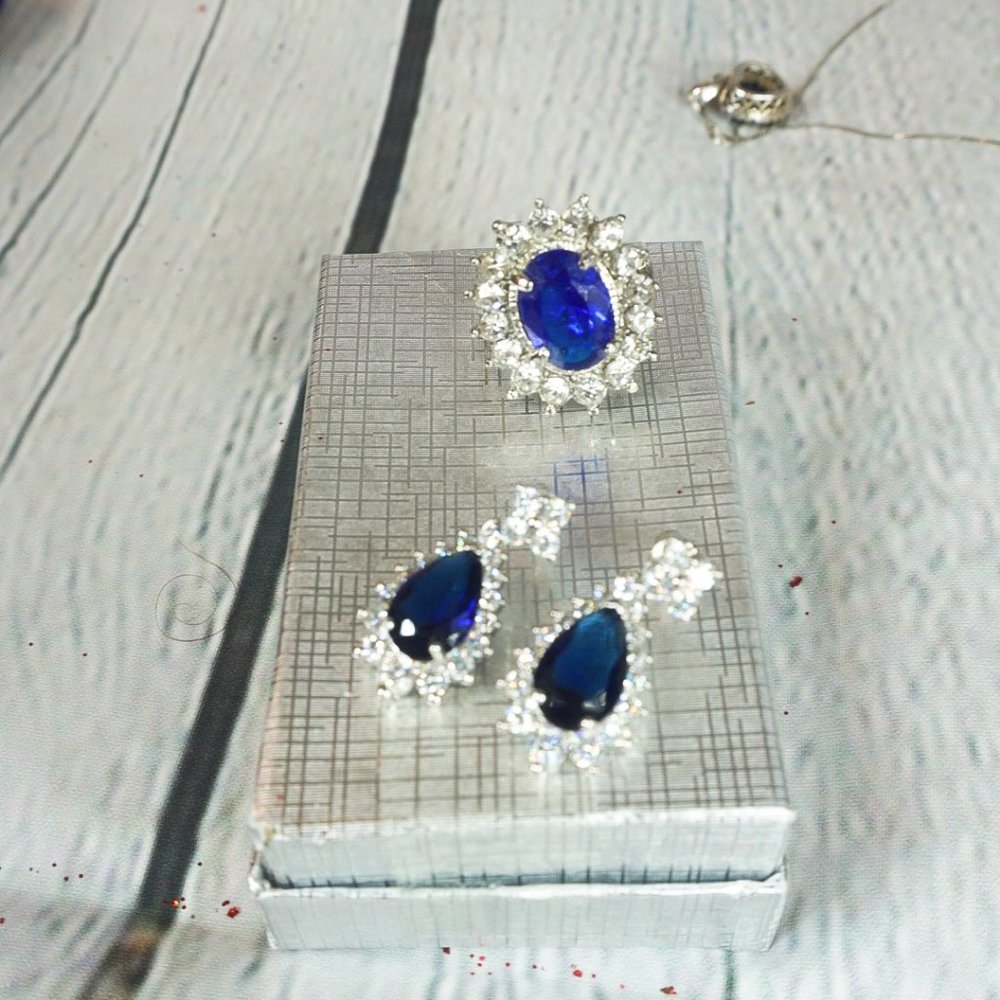 🔥Sapphire Ring and Earring Set |